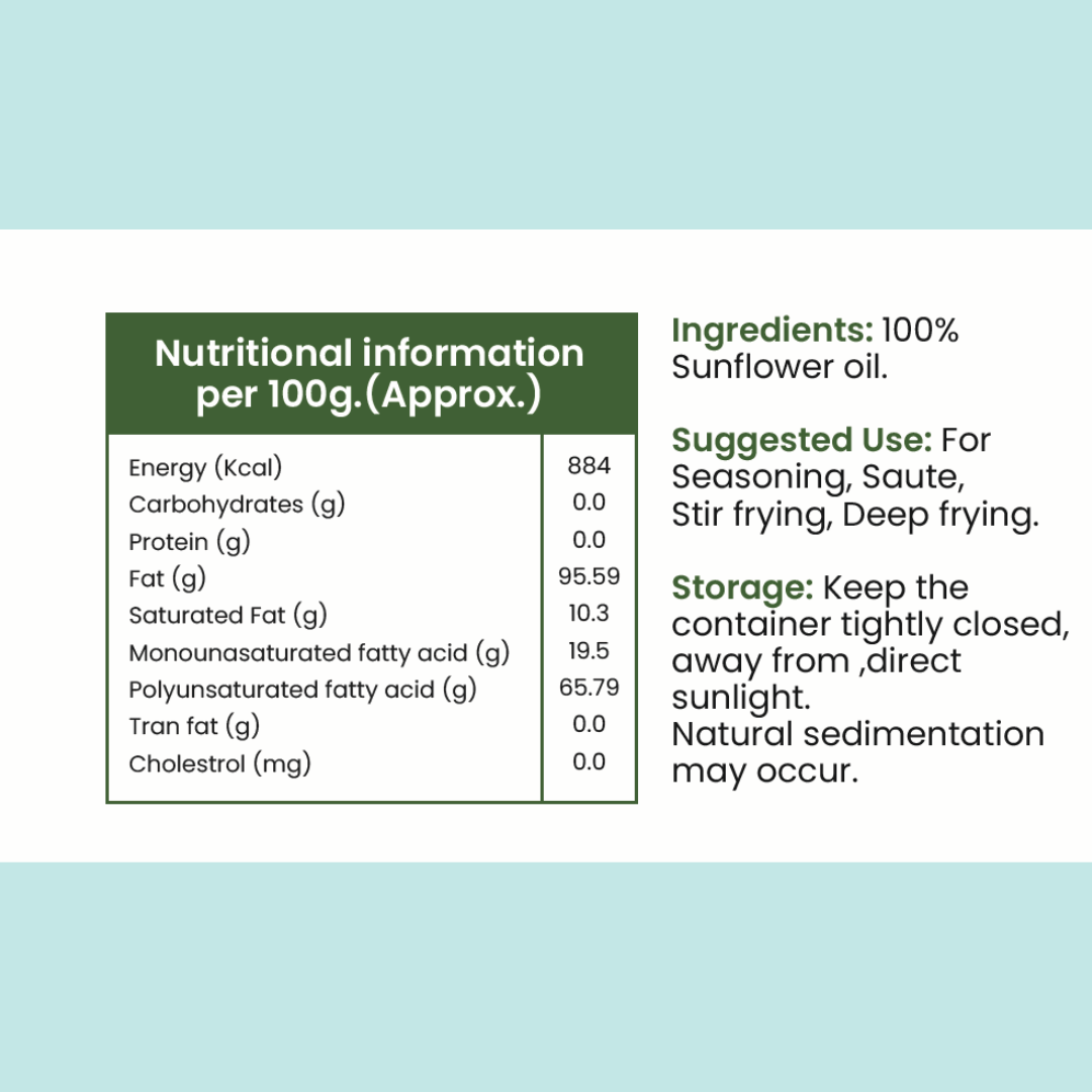 Cold Pressed Hulled Sunflower Seed Oil